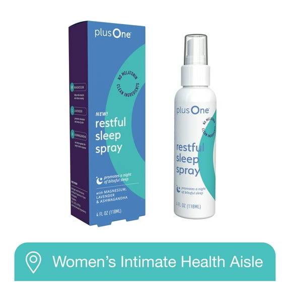 plusOne Restful Sleep Spray with Magnesium and Lavender, 4 Fl oz Spray Bottle