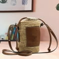 thumbnail image 4 of Sac Fourre-Tout Rond en Paille Fait à la Main pour Femme, Sac à Bandoulière d'Été pour Magasinage et Tissage, 4 of 10