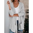 thumbnail image 2 of Womens Fuzzy Chunky Cardigan Batwing Sleeve Lightweight duster Sherpa Slouchy Open Sweater Coat, 2 of 7