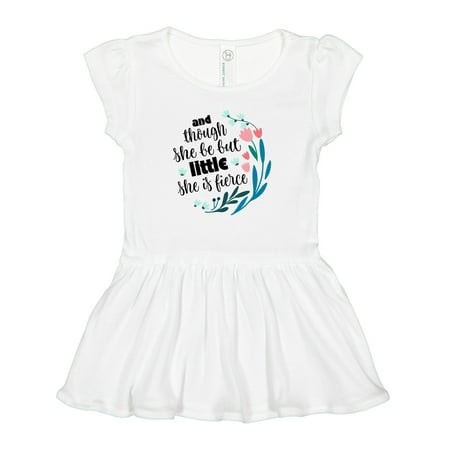 

Inktastic Though She Be but Little Fierce Quote Gift Baby Girl Dress