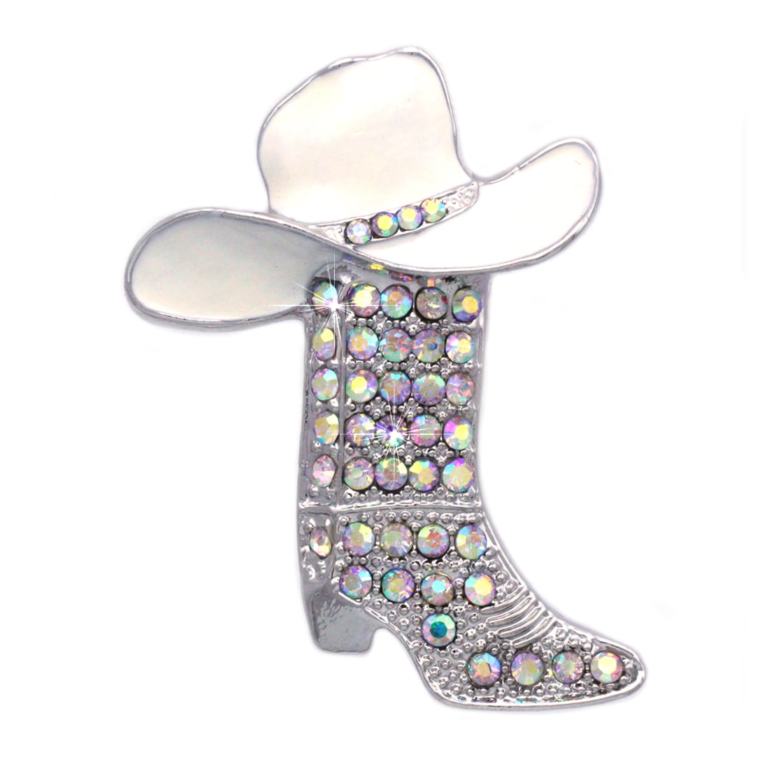 Cocojewelry Western Cowboy Cowgirl Hat Boot Brooch Pin Woman Jewelry