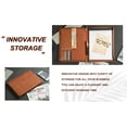 thumbnail image 2 of AZXCG Lightweight Slim Padfolio Folder for Women, Interview Resume Legal Document Organizer & Business Card Holder, with A4 Letter-Sized Notepad, Brown Leather Padfolio, 2 of 6
