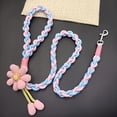 thumbnail image 1 of Hand Woven 4-Strand Dog Leash with Flower Charm, 120cm Anti-Pull Training Rope, Cute Colorful Cotton Blend Lead for Medium & Large Dogs, 1 of 6