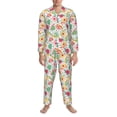 thumbnail image 3 of Picia Turtle Flower Pattern Men’s Long-Sleeve Sleepwear Set - Soft 2-Piece Loungewear with Pockets, Comfy PJs for Relaxing Nights-Medium, 3 of 7