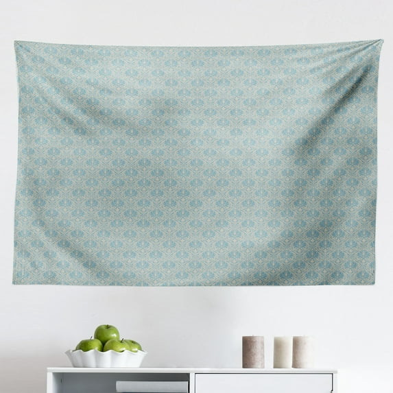 Floral Tapestry, Hand Drawing Style Aster Flowers in Retro Colors Romantic Nature, Fabric Wall Hanging Decor for Bedroom Living Room Dorm, 2 Sizes, Dark Sea Green Maroon, by Ambesonne