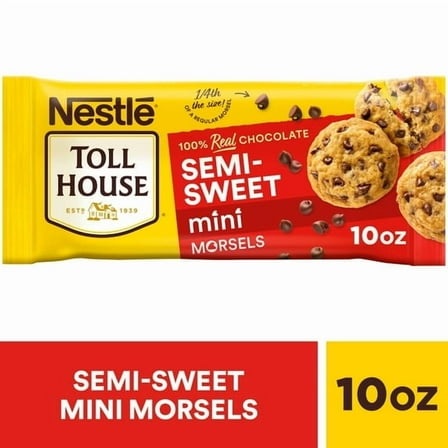 Nestle Toll House Semi Sweet Chocolate Mini Regular Baking Chips, Morsels, 10 oz Bag pack of 2