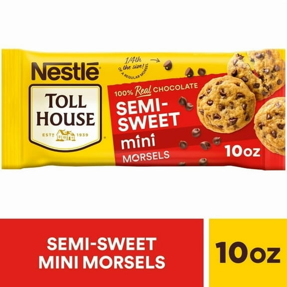 Nestle Toll House Semi Sweet Chocolate Mini Regular Baking Chips, Morsels, 10 oz Bag pack of 2