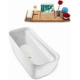thumbnail image 3 of 67" Streamline N1721PBR Soaking Freestanding Tub and Tray With Internal Drain in Polished Brass, 3 of 7
