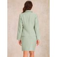 thumbnail image 4 of DARING DIVA 2Pcs Women's Business Blazer Pencil Skirt Office Work Set XS Gray Green, 4 of 6