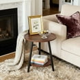thumbnail image 5 of PinkSheep Round Side Table, 2 Tier Small End Table Beside Table Accent Table Tray Table with Storage for Living Room Bedroom, Walnut, 5 of 6