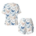 thumbnail image 6 of Wukai Butterfly Print Women's Pajama Set - Short-Sleeve Top and Shorts with Elastic Waistband and Pockets for Loungewear, Yoga, and Casual Wear-, 6 of 8