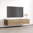 thumbnail image 2 of Fly Type-30 Floating TV Stand for TVs up to 70", Modern High Gloss 63" Entertainment Center, Wall Mounted TV Media Console with Storage Cabinets, 2 of 5