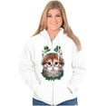 thumbnail image 4 of Irish Cat Lover St Patricks Day Womens Plus Size Graphic Zipper Hoodie Brisco Brands 5X, 4 of 5