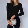 thumbnail image 3 of Women's Turtleneck Tops Ribbed Pullover Sweater Long Sleeves Shirts Midweight Thermal Underwear Blouse caramel color XL, 3 of 4