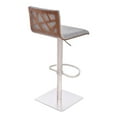 thumbnail image 2 of Armen Living LCCRBAGRF 30-41 x 19 x 17 in. Crystal Barstool, Brushed Stainless Steel with Grey Fabric & Walnut Back, 2 of 4