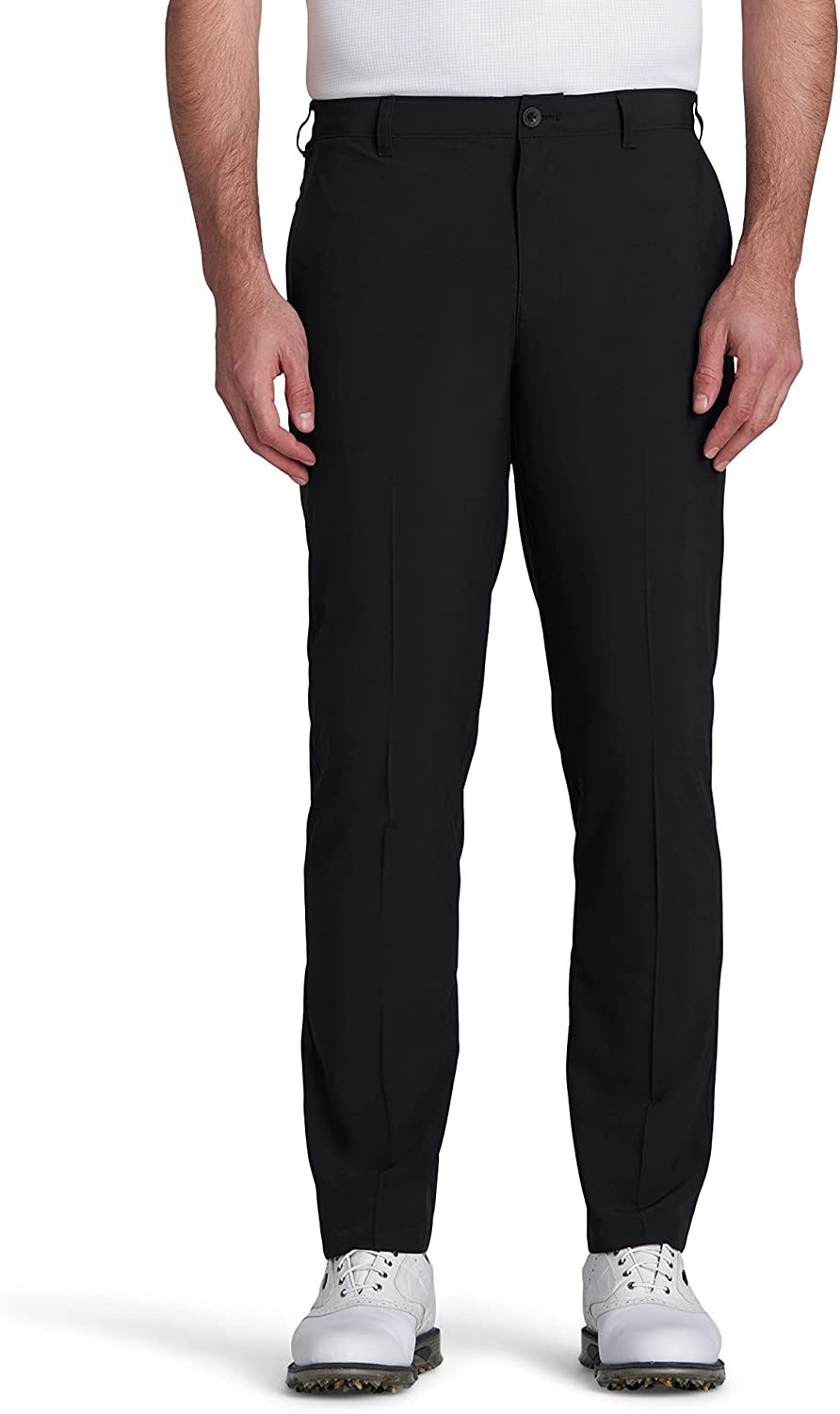 IZOD Men's Golf Swing Flex Stretch Flat Front Pant, black, 40W X 32L