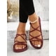 thumbnail image 4 of Women Anti Slip Criss Cross Flat Sandals, Elegant Black PVC Slingback Sandals, 4 of 4