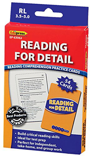 Reading for Detail Edupress Reading Comprehension Practice Cards Red Level 