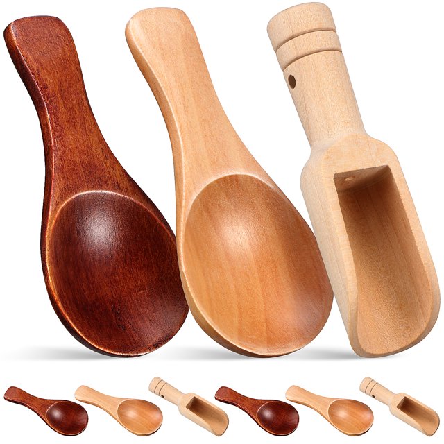 MasteelfCA 9pcs Small Wooden Spoons Condiments Spoons Bath Salt Spoons for Coffee Tea Sugar Salt