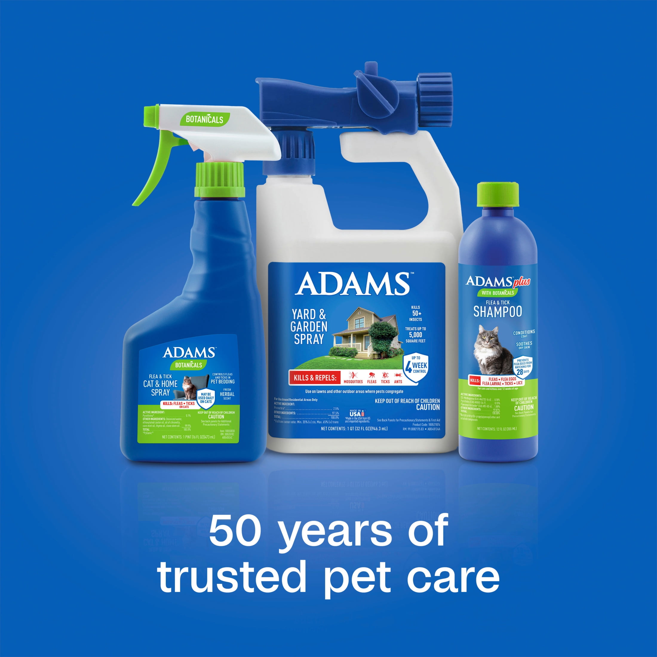 ADAMS Plus with Botanicals Flea & Tick Shampoo for Cats & Kittens, Flea Shampoo to Treat Flea Infestations, Soothes Dry Skin & Conditions Coat, Kills Adult Fleas, Flea Eggs, Ticks and Lice, 12 fl oz