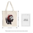 thumbnail image 3 of Vibrant Lion Canvas Tote Bag - Striking Red & Gray Dynamic Design Perfect for Shopping Travel & Parties, 3 of 4