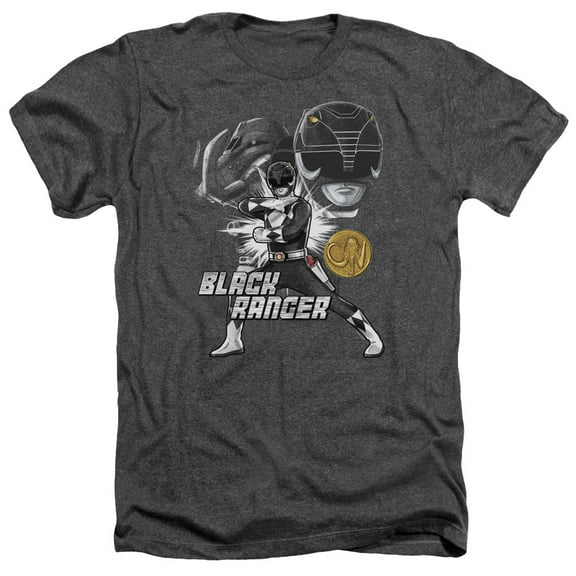 Power Rangers - Black Ranger - Heather Short Sleeve Shirt - Small