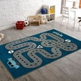 thumbnail image 3 of 5â€™ x 7â€™ Navy Imaginative Racetrack Area Rug, 3 of 8