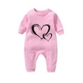 thumbnail image 2 of Lovzfmll Jumpsuit for Toddler Boys Girls, Valentine's Day Heart Print Snap Onesie, Long Sleeve Fun Holiday Pajamas, Cozy Loungewear for Party for 3-6 Months, 2 of 4