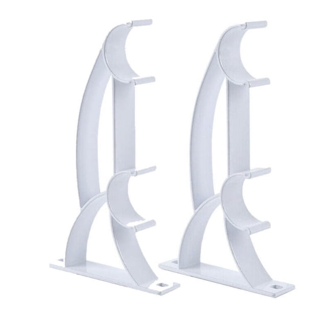 WHEANG Crochets pour Accrocher Support à Double Tige Support de Tringle à Rideau Alliage d'Aluminium Robuste 2 Pcs Taille Unique Blanc