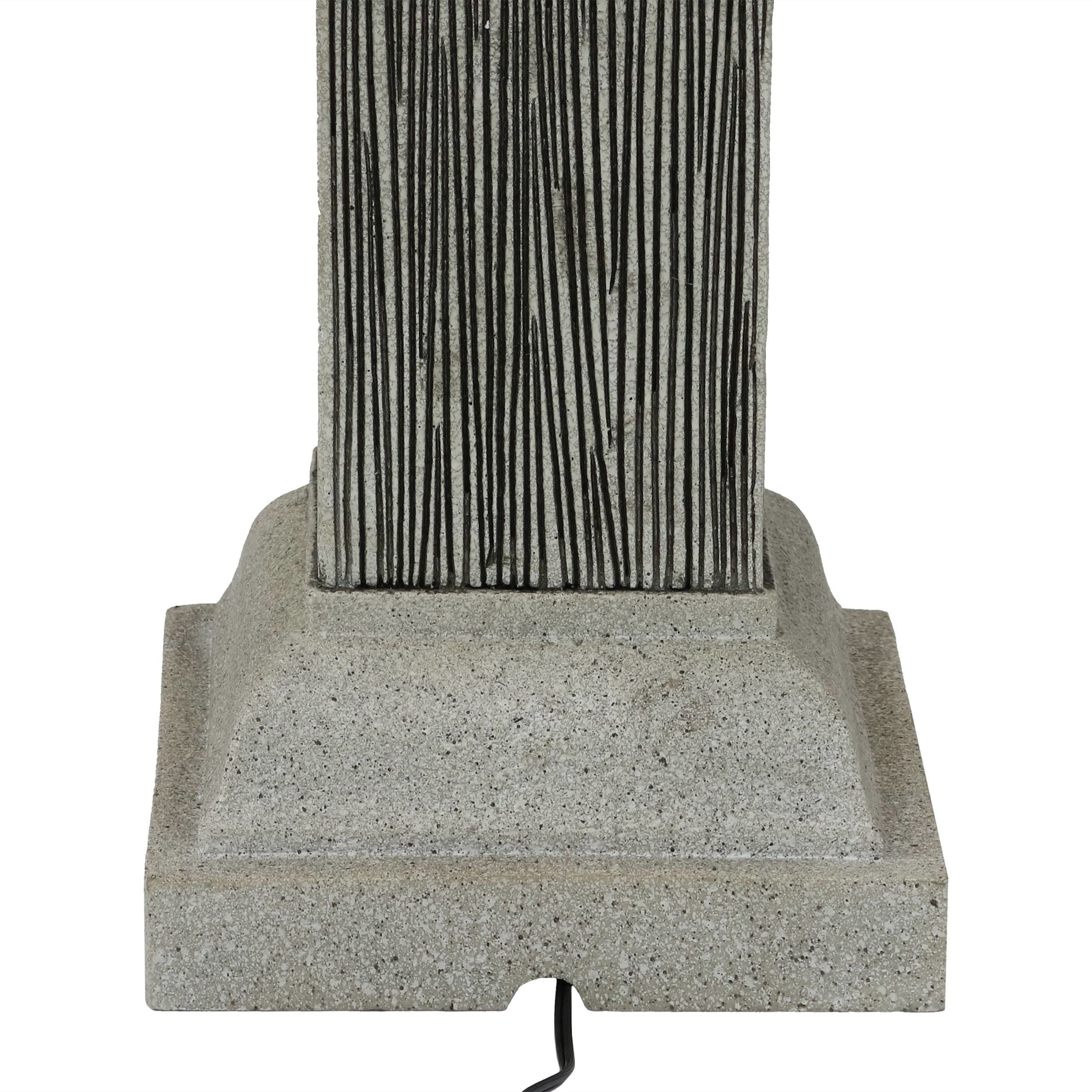Sunnydaze Contemporary Gray Resin 2-Tier Outdoor Water Fountain
