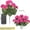 Hot Pink, variant on Qonioi Artificial Geranium Bush, 35cm Faux Flower Bouquet, Lifelike Crabapple Blossoms for Balcony, Courtyard, Outdoor Decor