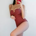 thumbnail image 3 of Women Bikini Twisted Solid Color One-piece High Waist Bathing Suit for Beach, 3 of 7