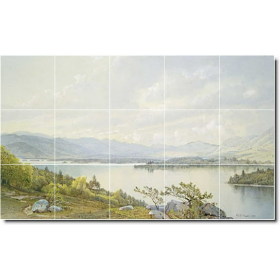 Ceramic Tile Mural-William Richards Landscapes Painting 607. 21.25" w x 12.75" h using (15) 4.25 x 4.25 ceramic tiles
