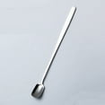 thumbnail image 3 of 1 pieza Cuchara Cuadrada Acero inoxidable Mango largo Cuchara de té Café Leche Cucharas de té Parfait Cuchara de helado (Plata), 3 of 4