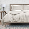 thumbnail image 3 of Bare Home Luxury Duvet Cover and Sham Set - Premium 1800 Collection - Ultra-Soft - Queen, Grid - Stone/White, 3-Pieces, 3 of 8