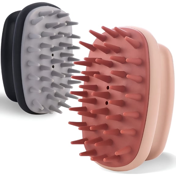 ACDANC 2 Pack Hair Scalp Scrubber Shampoo Brush with Soft Silicone Manual Head Massager Scratcher
