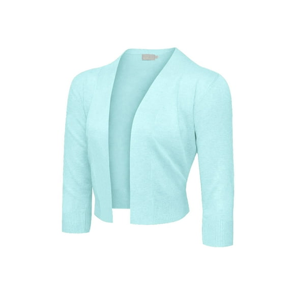 G-Style USA Women's 3/4 Sleeve Open Front Cropped Cardigan Sweater (S-XL)