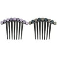 thumbnail image 1 of Shisuyan 2pcs Flower Patterned Hair Comb Rhinestone Seven Teeth Hairpin Random Color, 1 of 7