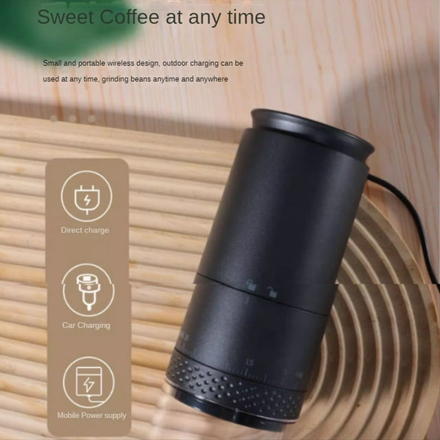 Molinillo de Café EléCtrico con Ajuste Externo Molinillo de Café USB Molinillo de Café AutomáTico en Grano para Oficina 1500MAh-B