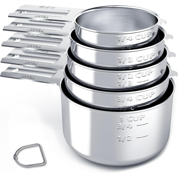 Stainless Steel Measuring Cups Set,Kitchen Gadgets for Cooking & Baking,Set of 5