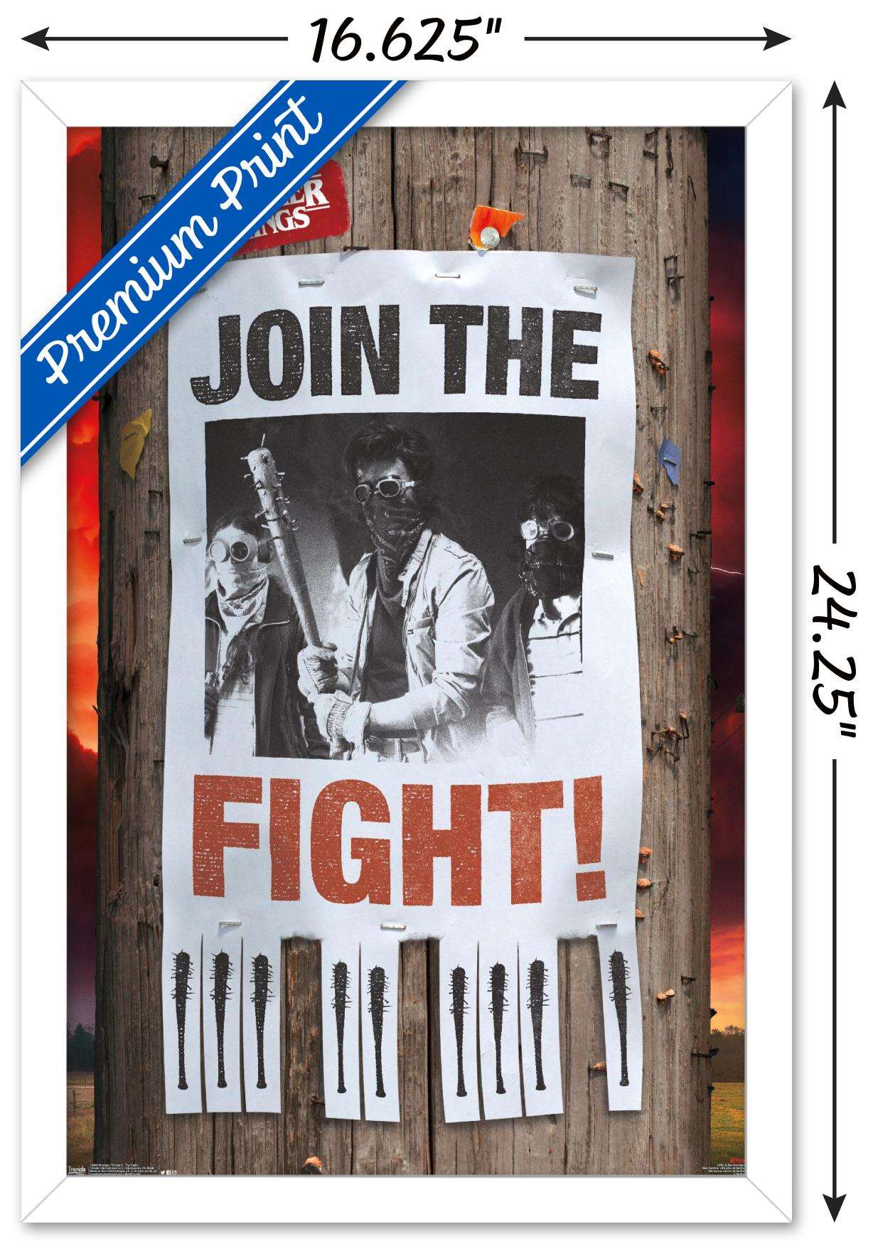 Netflix Stranger Things: Season 2 - The Fight Wall Poster, 14.725" x 22.375", Framed
