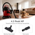 thumbnail image 5 of 8 Gallon 6 Peak HP Wet Dry Vac, 3-in-1 Shop Vacuum with Blowing Function, Black，Plastic, 5 of 15