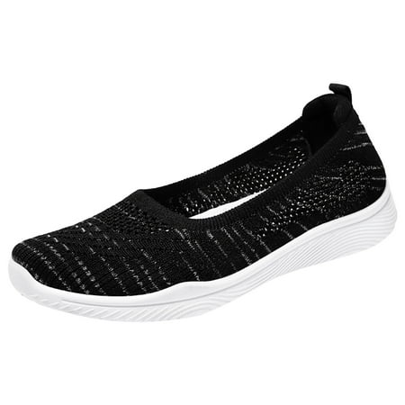 

GUOBIOZIY Womens Sneakers Women s Fashion Soft Soled Shoes Comfortable Flat Casual Shoes Shallow Mouth Single Shoes（Black 7.5）