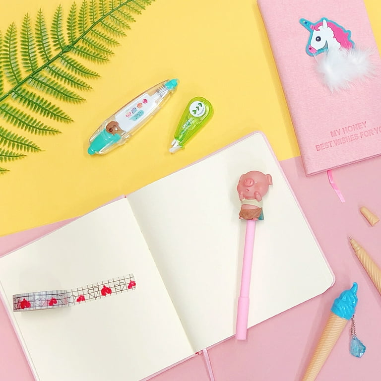 Wrapables Cute Notebook Gel Pen Set, Diary Journal Gift Set, Unicorn Butt 
