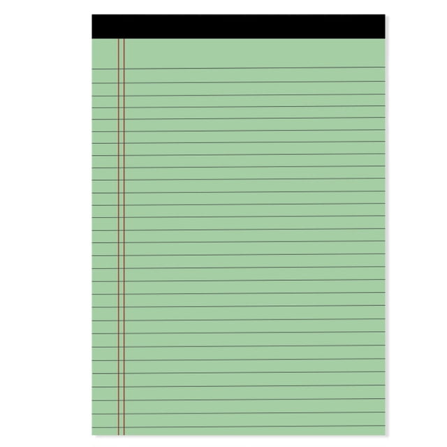 Xiao Hua Bloc de notas verde de 4 unidades, bloc de notas de color de 5 x 8 pulgadas, 50 hojas de papel de notas de línea ancha, bloc de notas, papel grueso de 80 g/m², lista de tareas de oficina