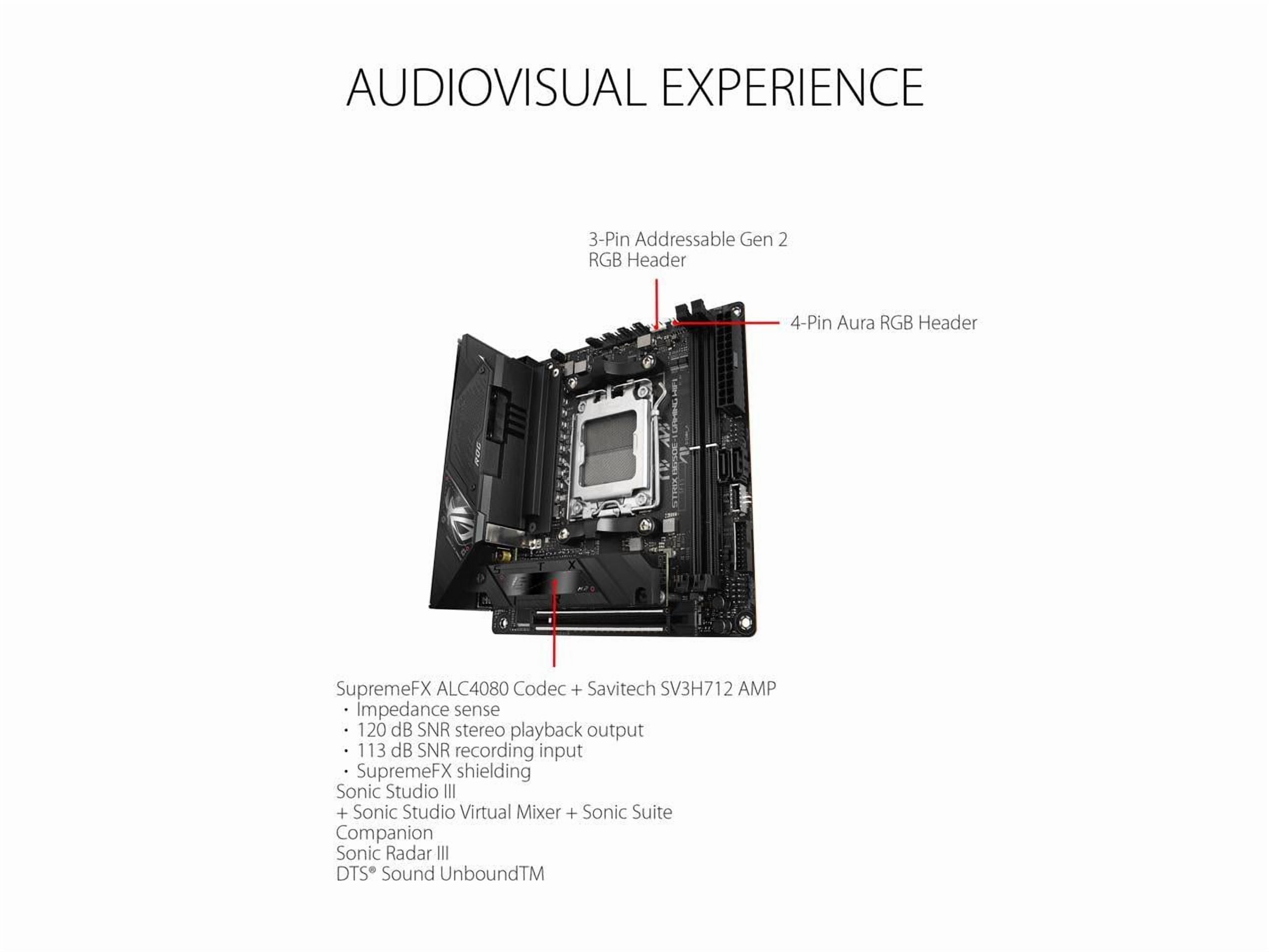 ASUS ROG Strix B650E-I Gaming WiFi AMD B650 AM5 Ryzen™ Desktop 9000 8000 & 7000 mini-ITX mITX motherboard, 10+2  power stages, DDR5, 2x M.2 slot, PCIe® 5.0, 2.5G LAN, WiFi 6E, USB 3.2 Gen 2x2 Type-C