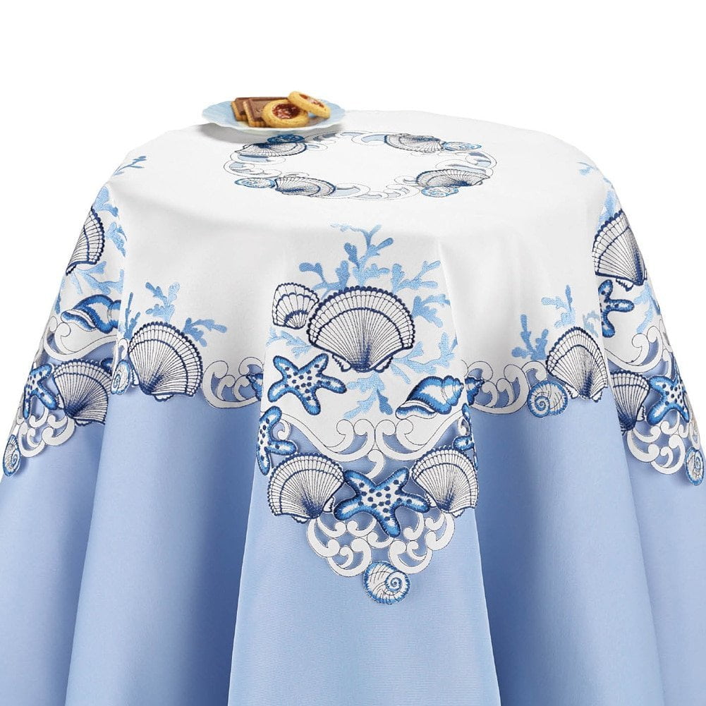 Coastal Seashell Table Linens, Square, USA, Brand Collections Etc