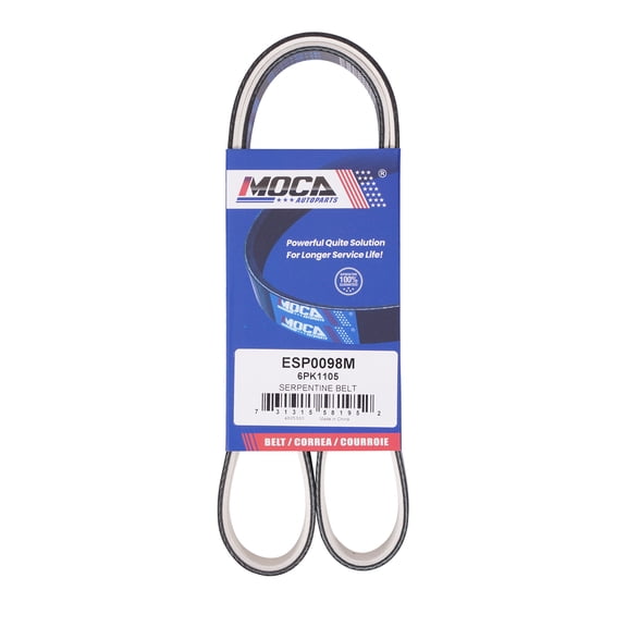 MOCA AUTOPARTS 6PK1105 Fabric Faced Serpentine Belt Fit for 2008-2013 BMW M3 4.0L & 2007-2008 & 2012 Nissan Versa 1.8L & 2019 Volkswagen Beetle Passat 2.0L