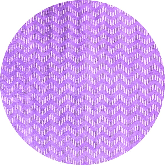 Ahgly Company Indoor Round Oriental Purple Industrial Area Rugs, 6' Round