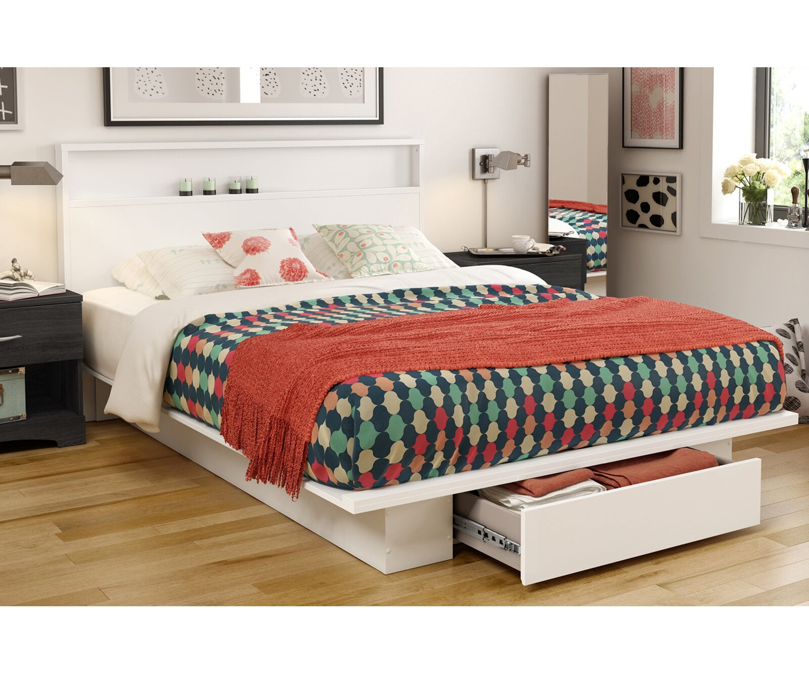 Statesboro queen storage platform bed deals